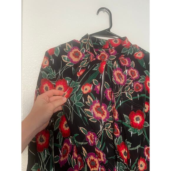 Misa Los Angeles Kora Floral Long Sleeve Backless Maxi Dress Size Large - Picture 4 of 7